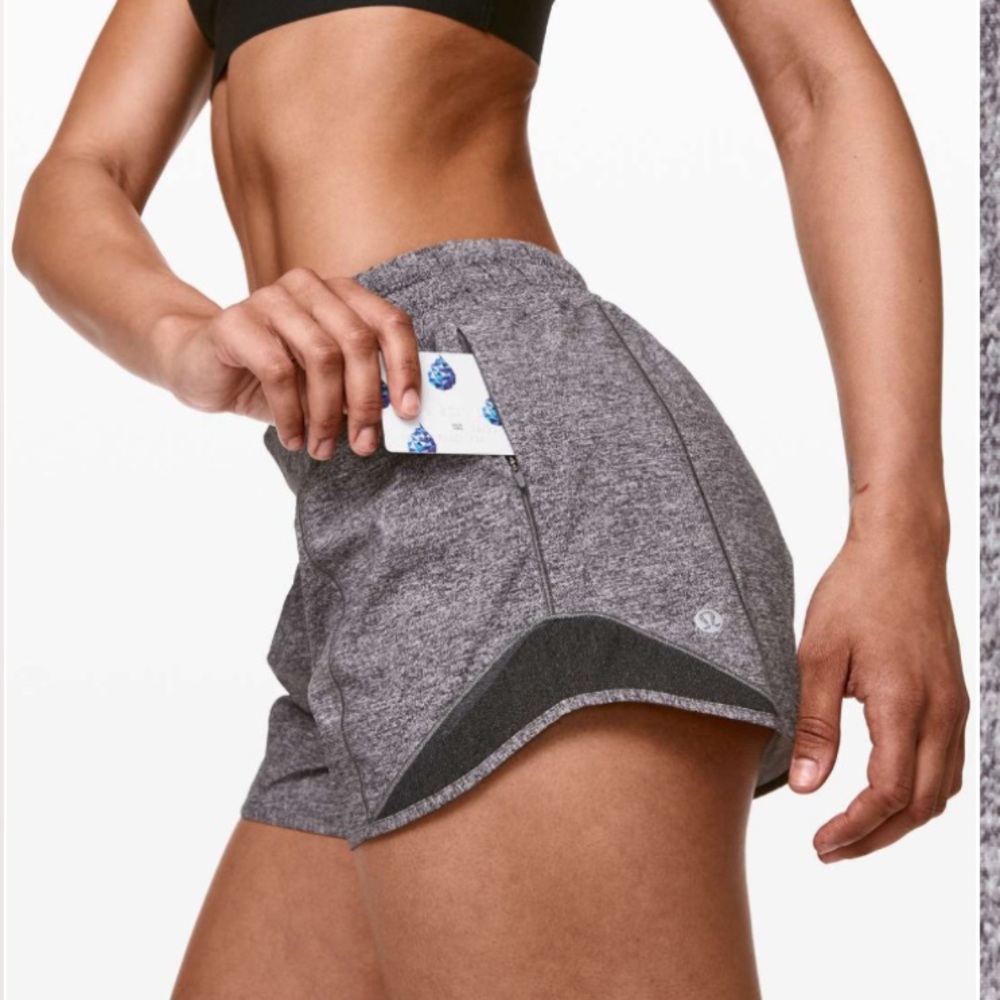 Lululemon grey hotty hot shorts low rise 4”